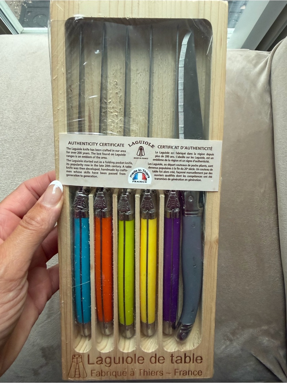 Laguiole Colorful Stainless Steel Table Knives - Multicolor
